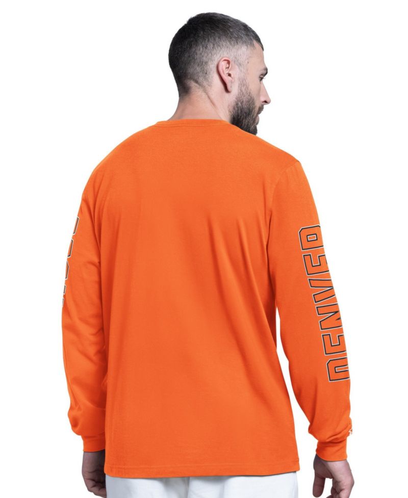 Men's Orange Denver Broncos Clutch Hit II Long-Sleeve T-Shirt