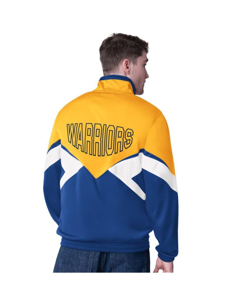 Men's Gold/Royal Golden State Warriors Rush Applique Full-Zip Track Jacket