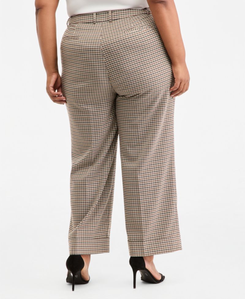 Plus Size Mid-Rise Cuffed-Hem Trousers