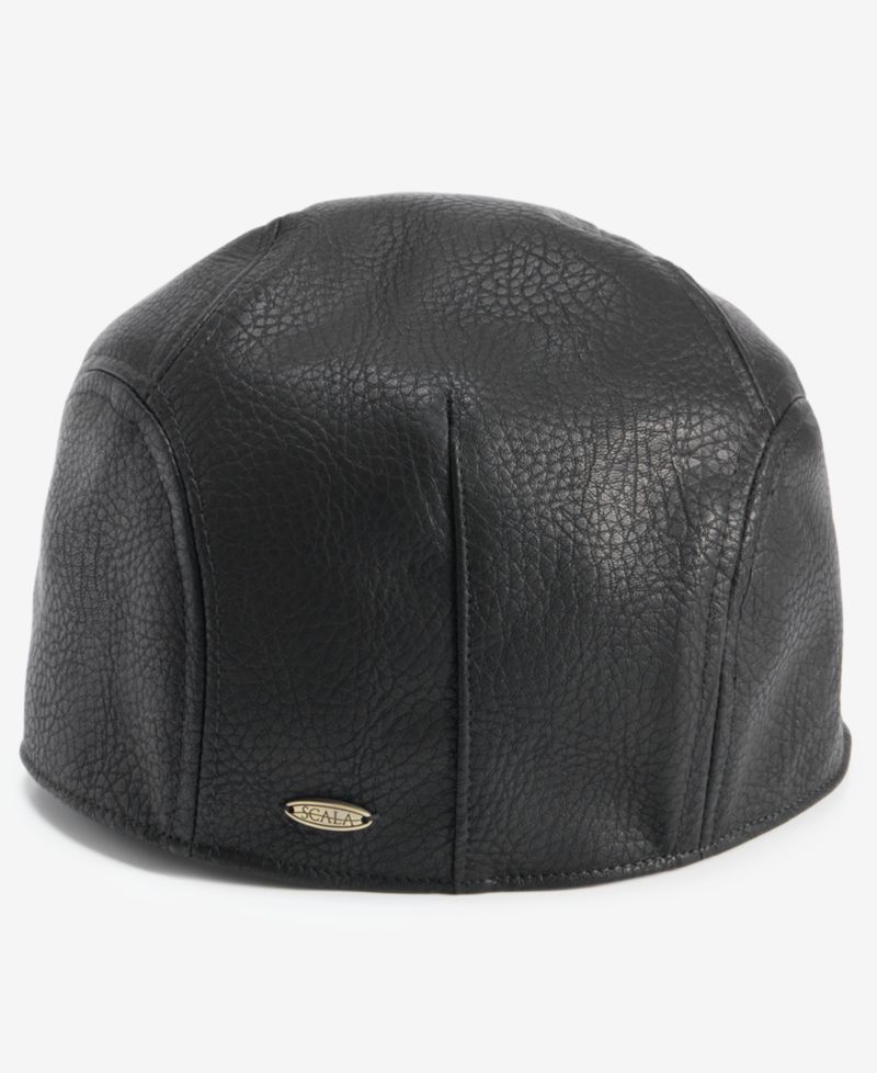 Men's Ivy Faux-Leather Flat Cap