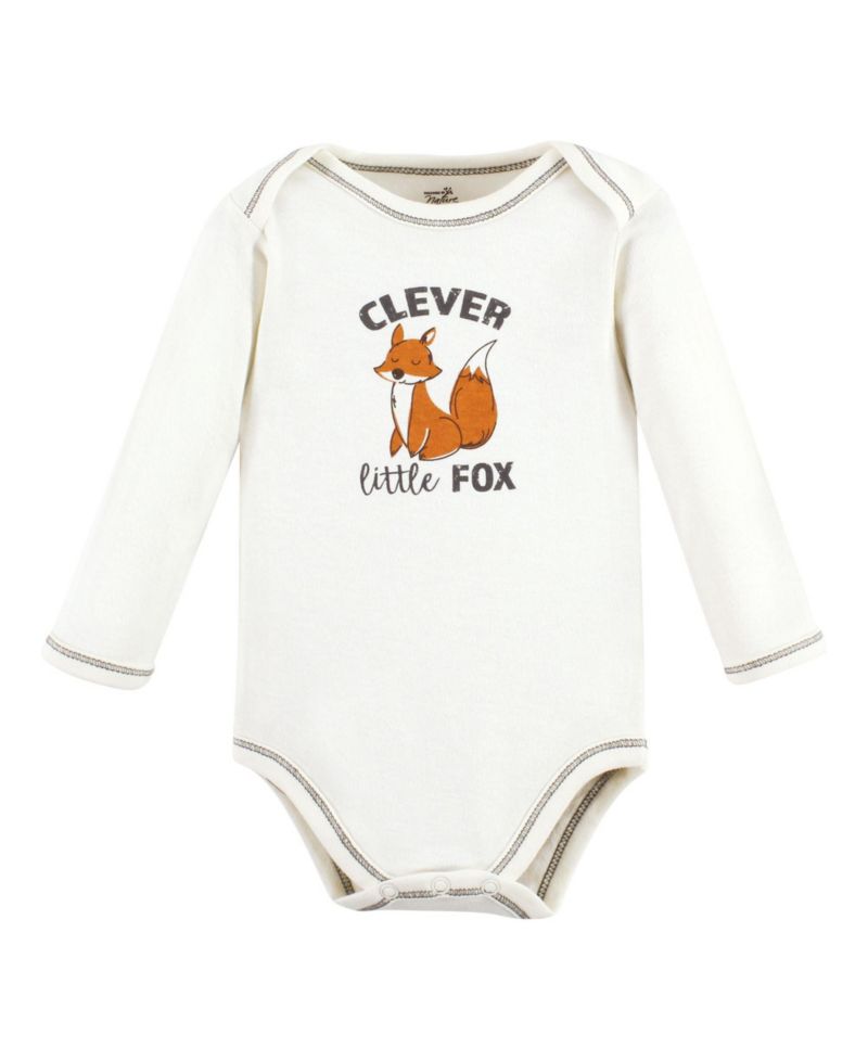 Baby Boys Natural Cotton Long-Sleeve Bodysuits