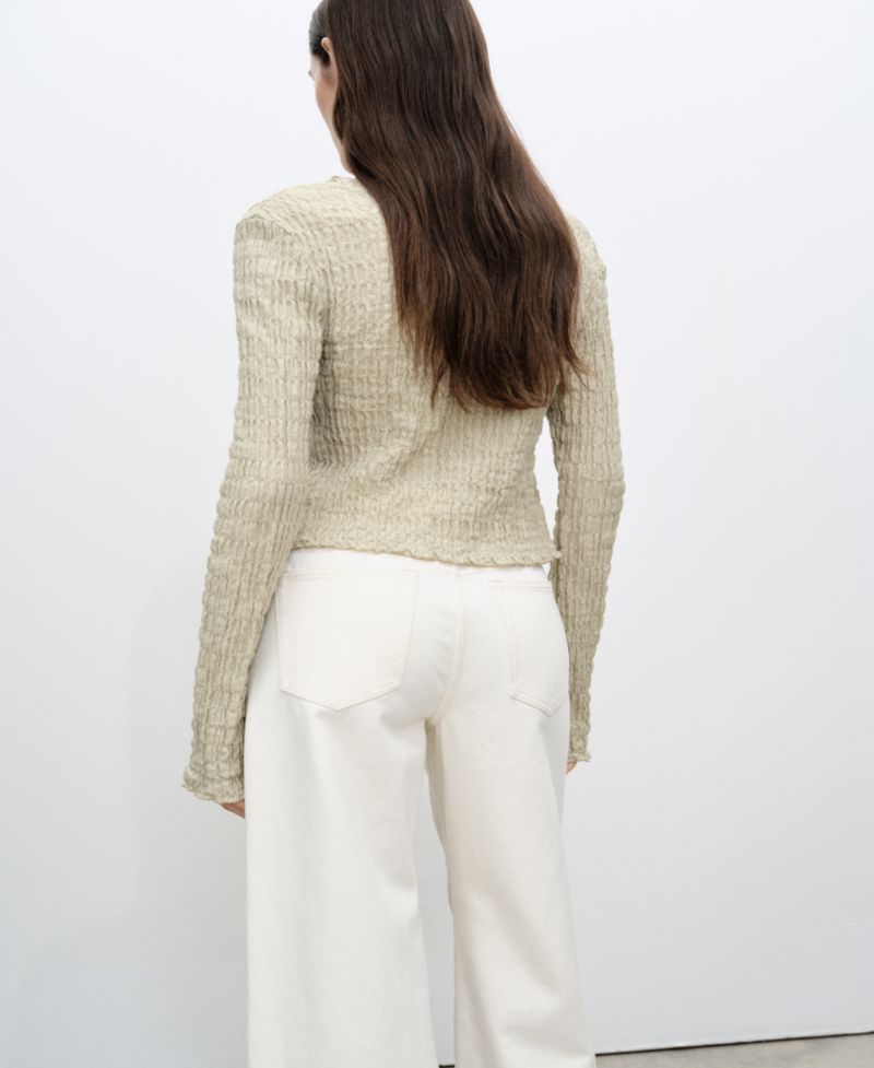 Women's Cotton Texture Ties Cardigan Sweater