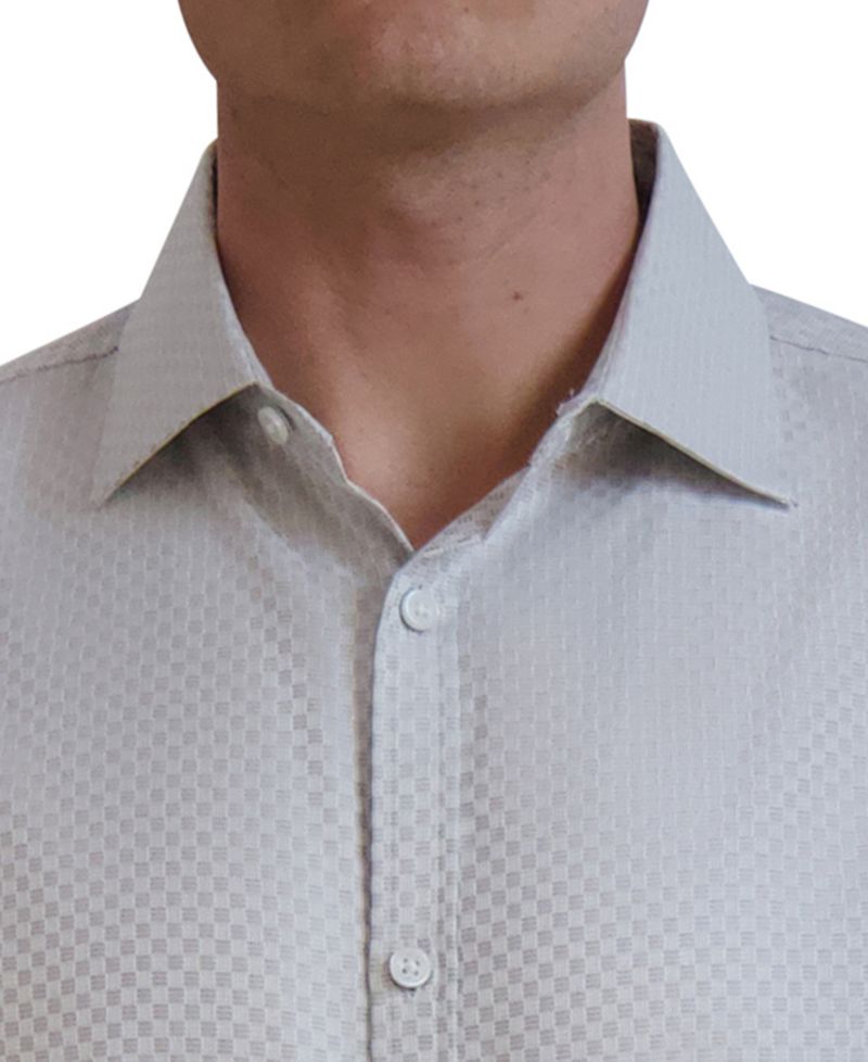 Men's Slim-Fit Textured Dobby Dress Shirt