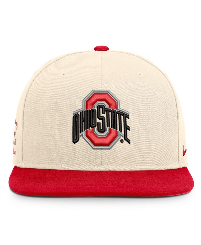 Men's and Women's Natural/Scarlet Ohio State Buckeyes Campus Prep snapback Hat