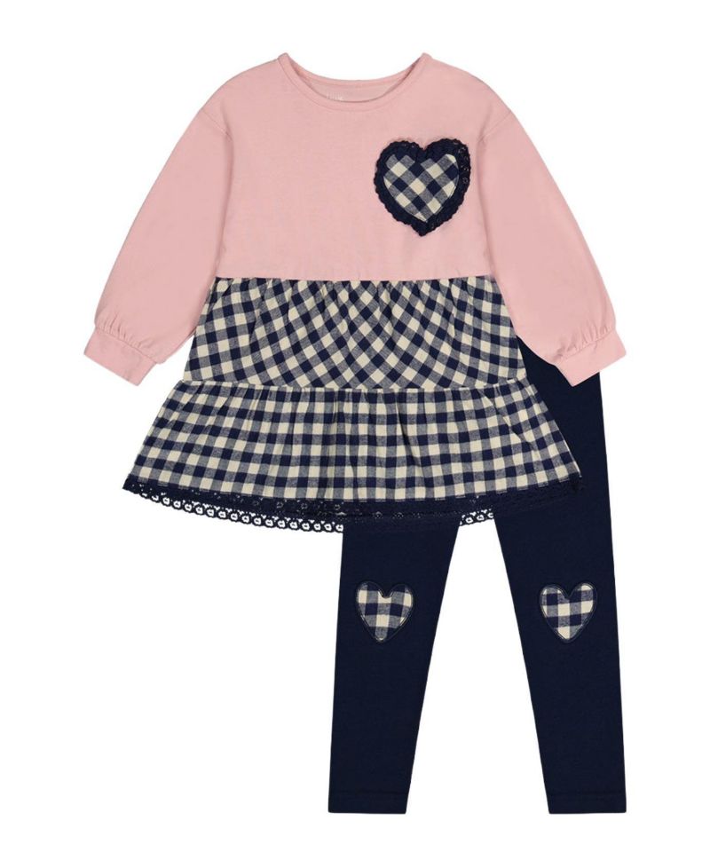 Baby Girl ( 3M to 24 M ) Tunic and Leggings Set Pale Dusty