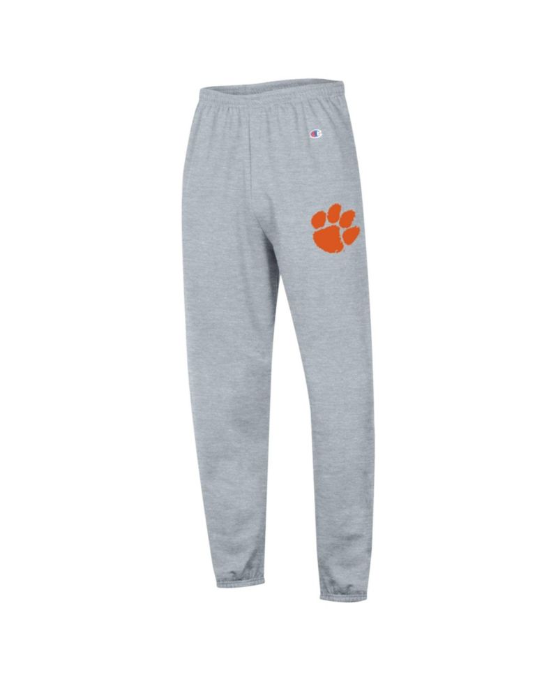 Men's Heather Gray Clemson Tigers Powerblend Banded Fleece Sweatpants