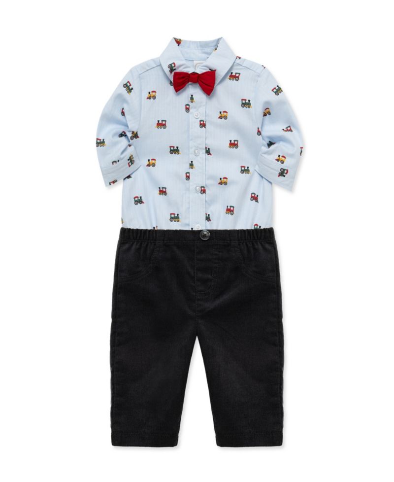 Baby Boys' Train Print Bodysuit and Pants, 2-Piece Set