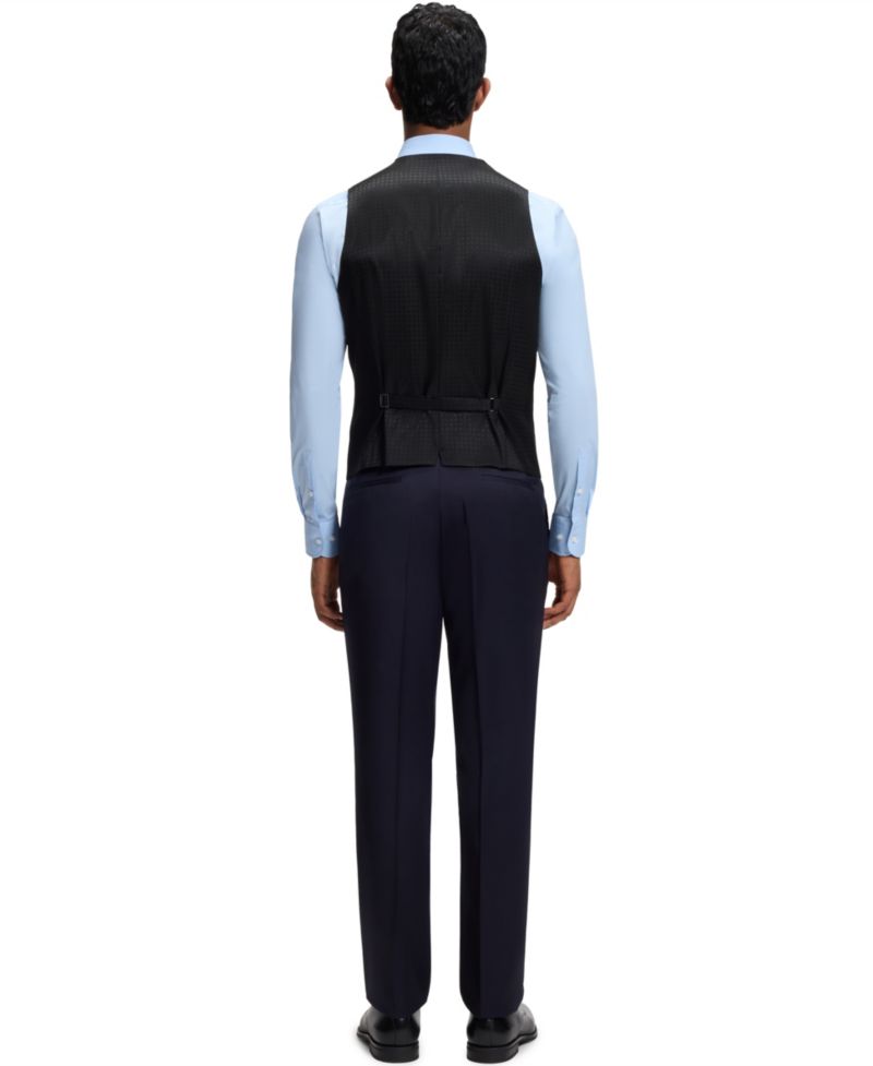 Men's Virgin-Wool Serge Slim-Fit Vest