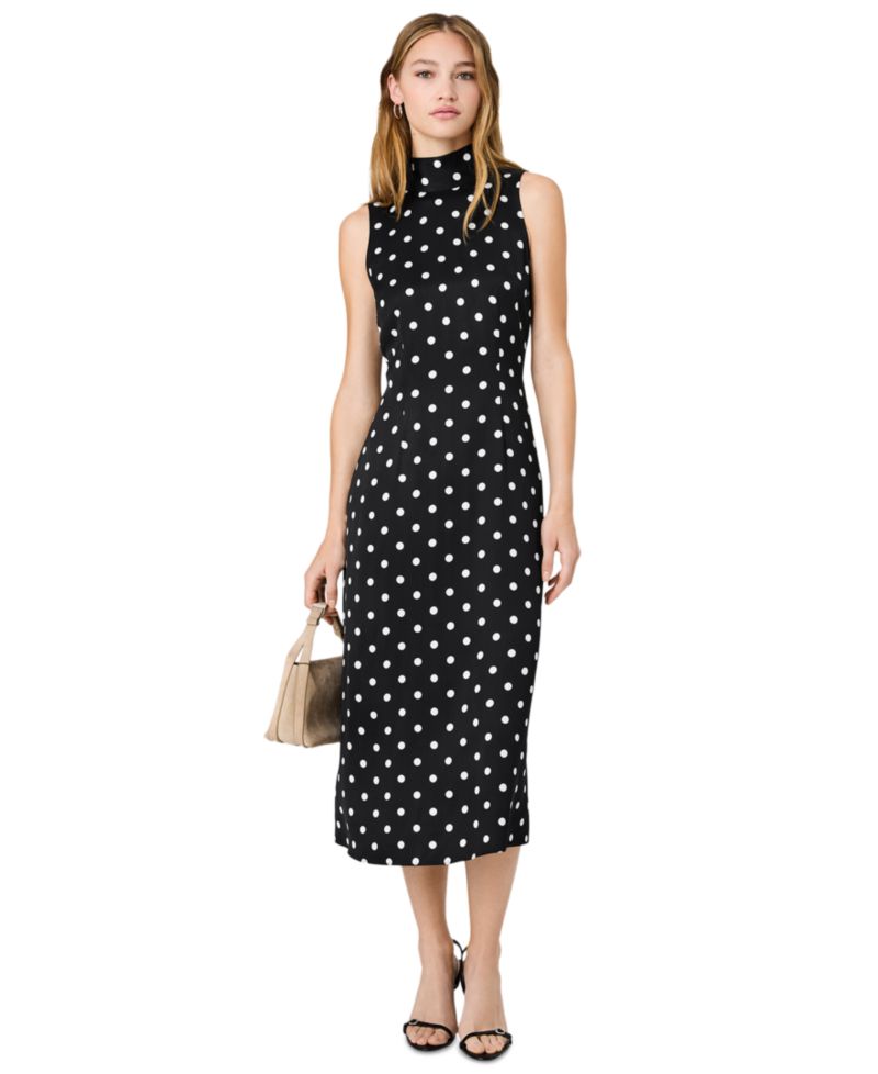 Women's Ennis Polka Dots Print Midi Dress