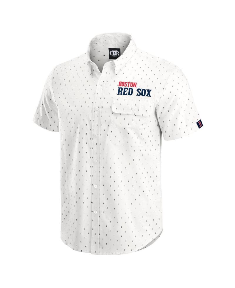 Darius Rucker Collection by Men's Cream Boston Red Sox Printed Button-Down Shirt