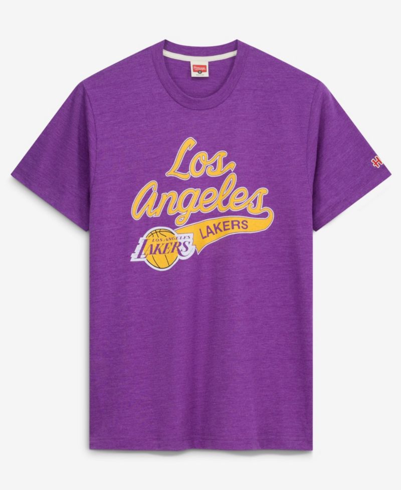 Men's and Women's Purple Los Angeles Lakers Script Tri-Blend T-Shirt