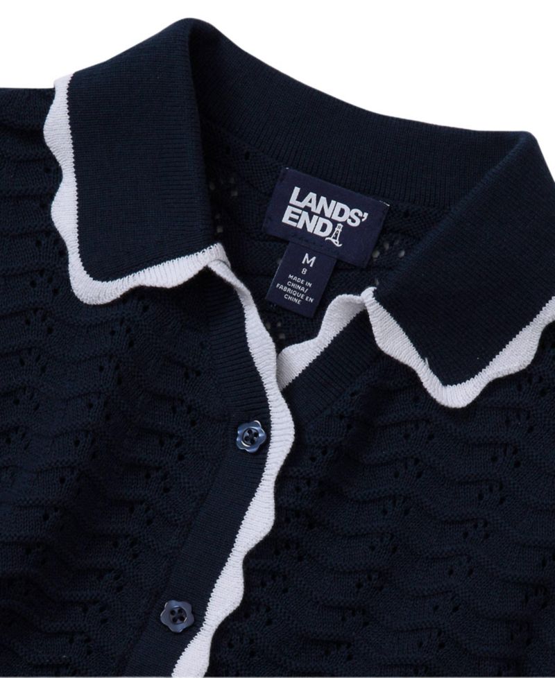 Little And Big Girls Short Sleeve Collared Sweater