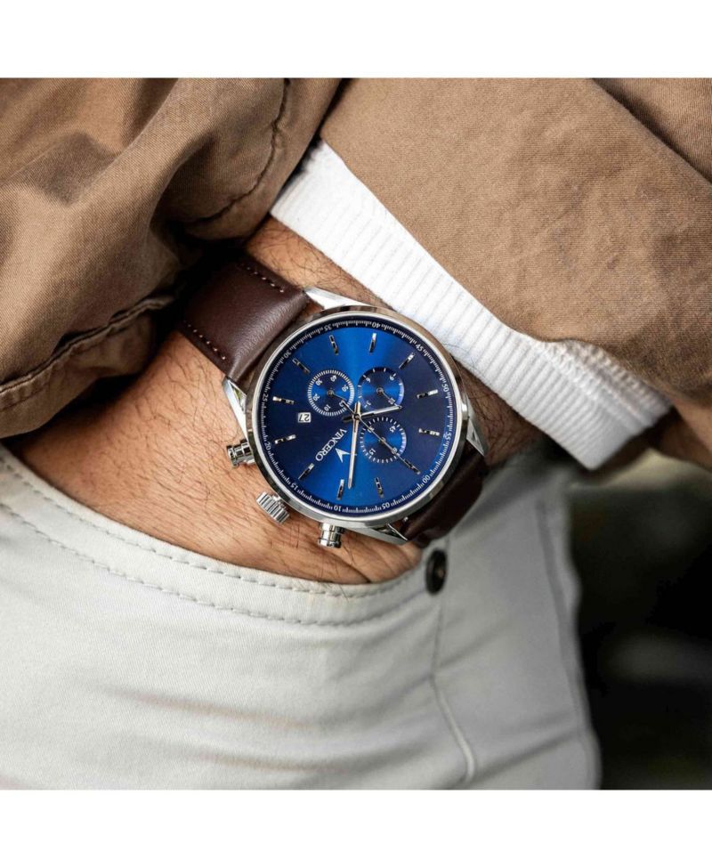 Men's The Chrono S2 316L Stainless Steel Watch with Italian Leather Strap