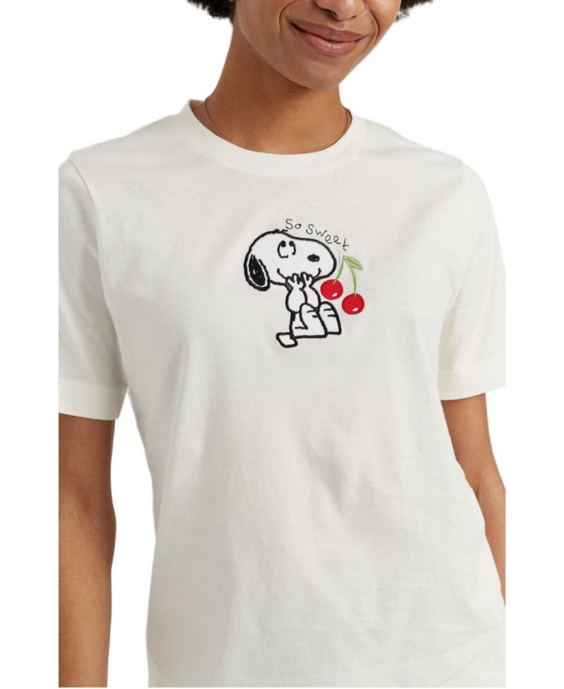 Women's Chinti and Parker Cotton Snoopy Cherry T-Shirt