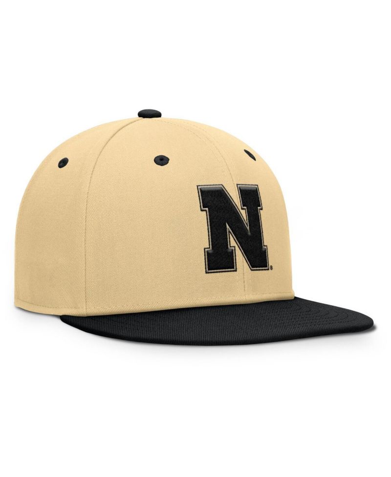 Men's Khaki/Black Nebraska Huskers Balance Fitted Hat