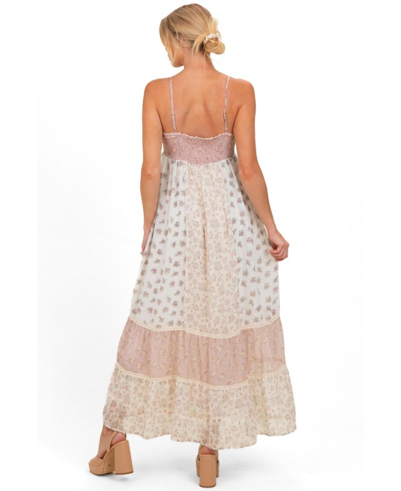 Maternity V-Neck Floral Maxi Dress