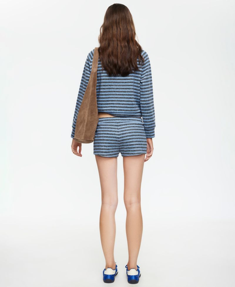 Women's Striped Funnel Neck Jacket