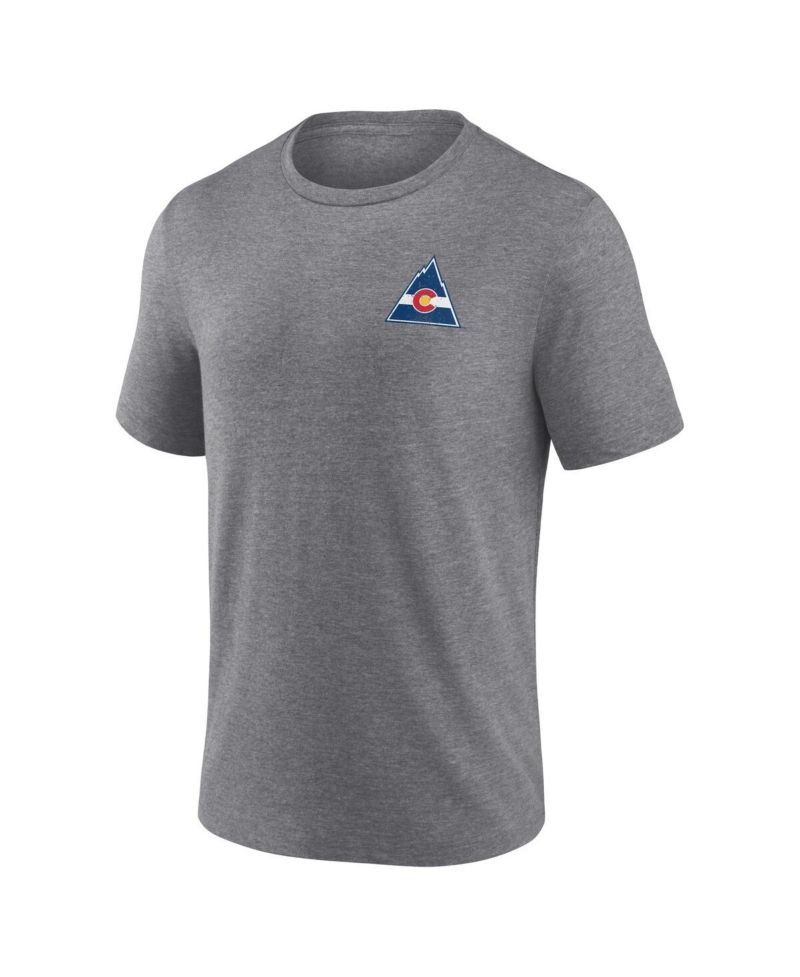 Men's Heather Gray CO Rockies Vintage Hockey Winger Tri-Blend T-Shirt
