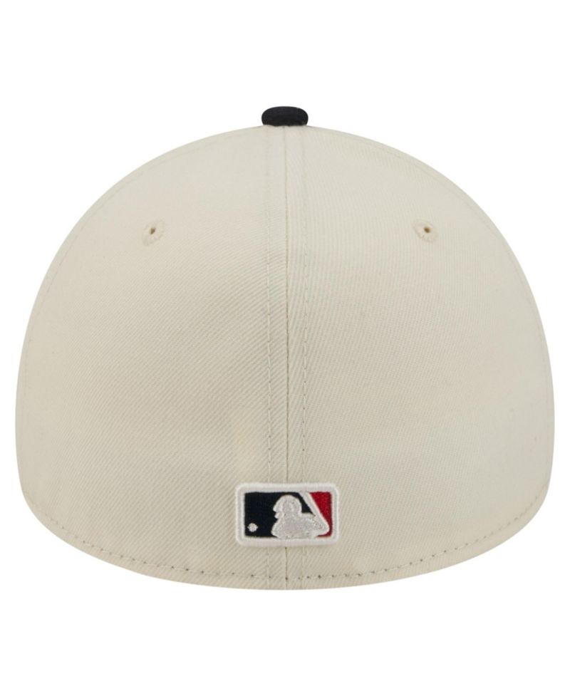 Men's Cream Atlanta Braves Chrome A-Frame 59FORTY Fitted Hat