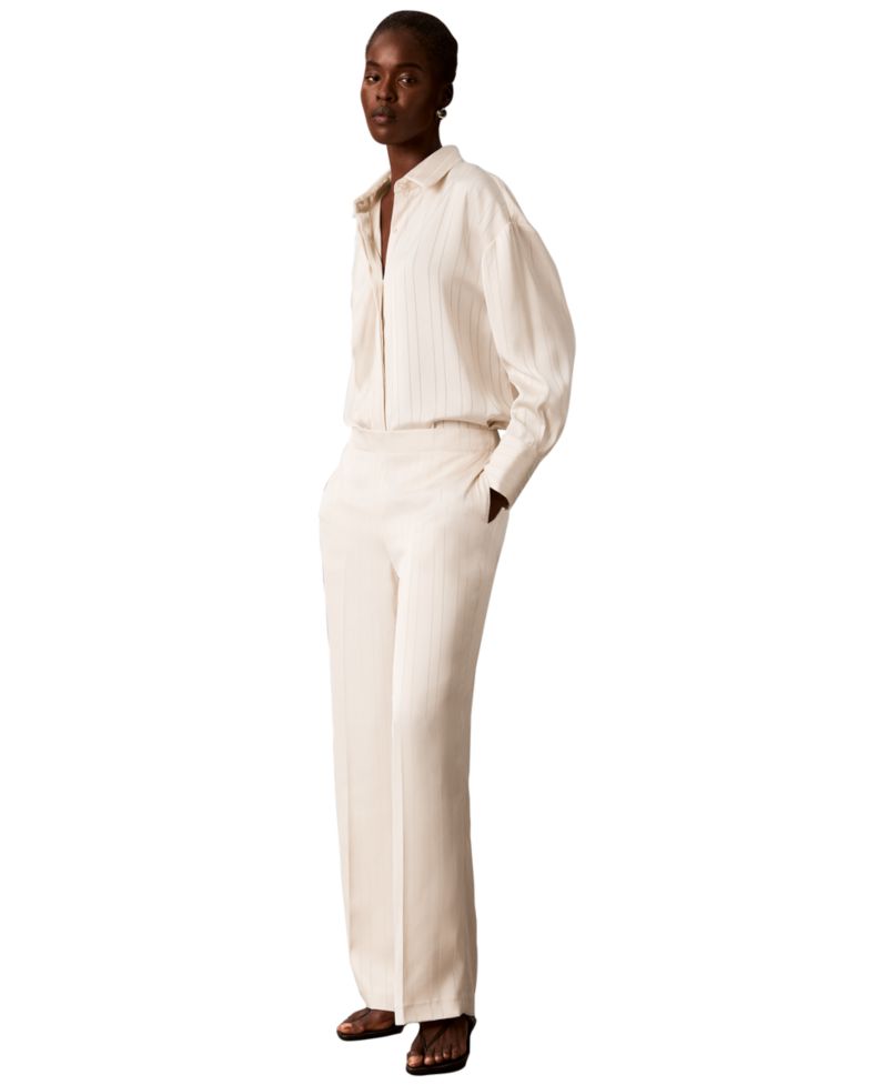 Women's Pull-on Wide-leg Satin Pants