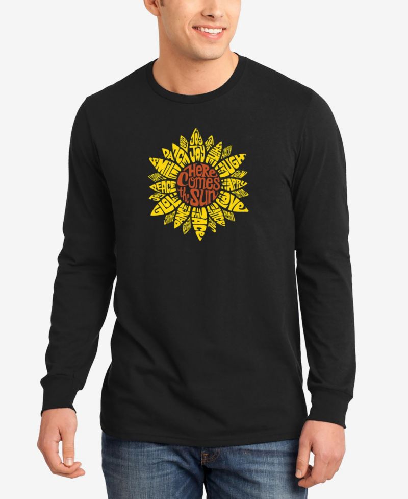 Men's Sunflower Word Art Long Sleeves T-shirt