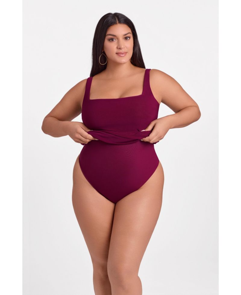 Women's Shirred Waist Square Neck Sculpting Tank Mini Dress