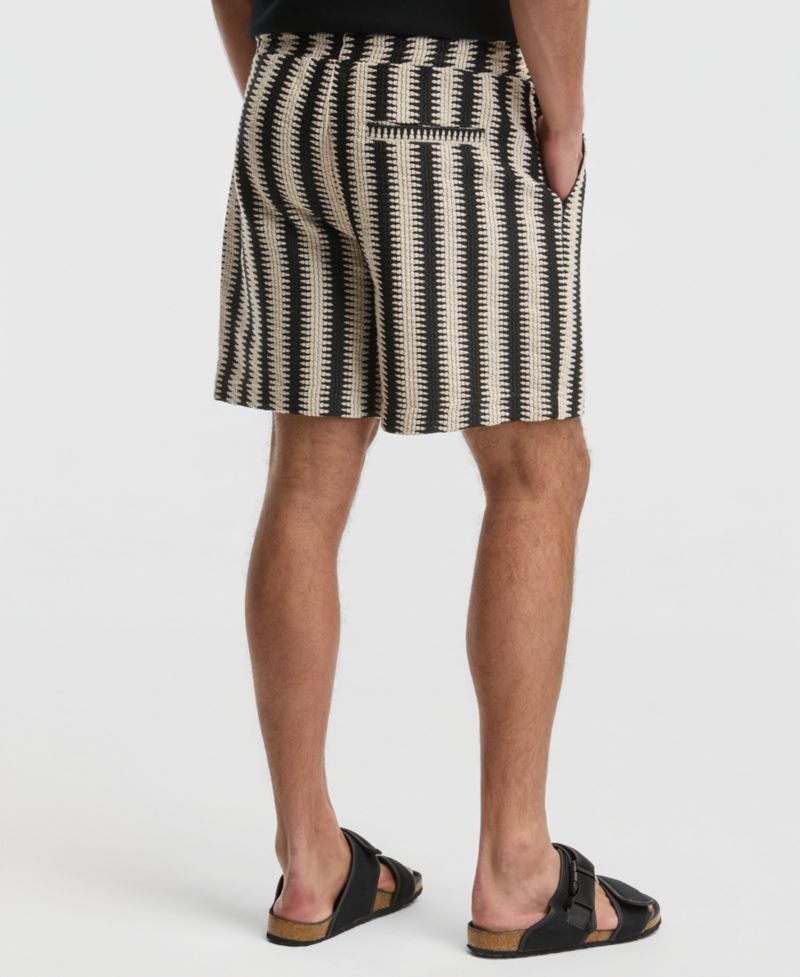 Mode of One Men's Relaxed-Fit Crochet Knit Shorts