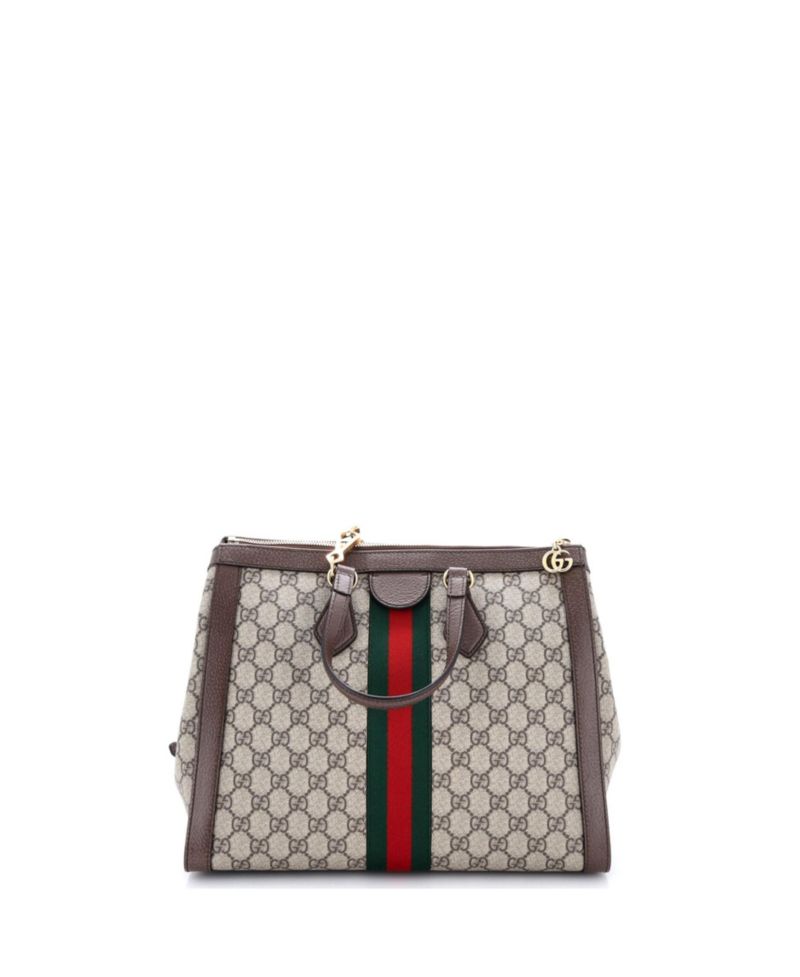Medium Ophidia Top Handle Tote GG Coated Canvas
