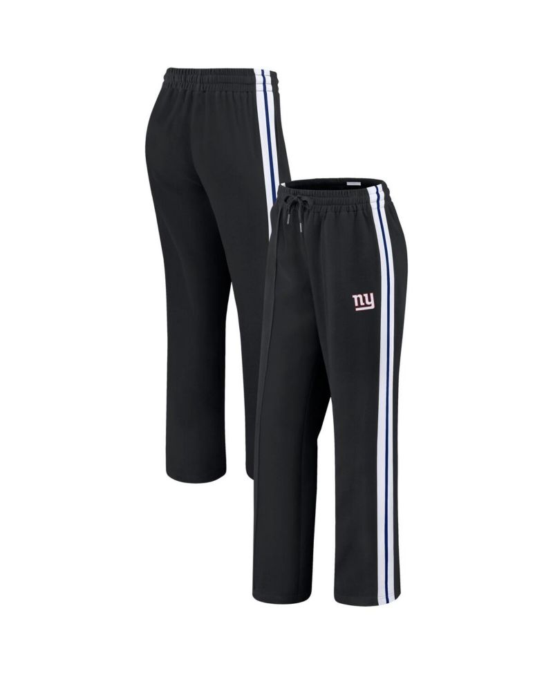 Women's Black New York Giants Color-Block Straight Leg Pants