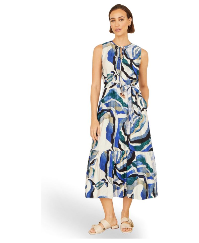 Women's Swirl Print Midi Dress