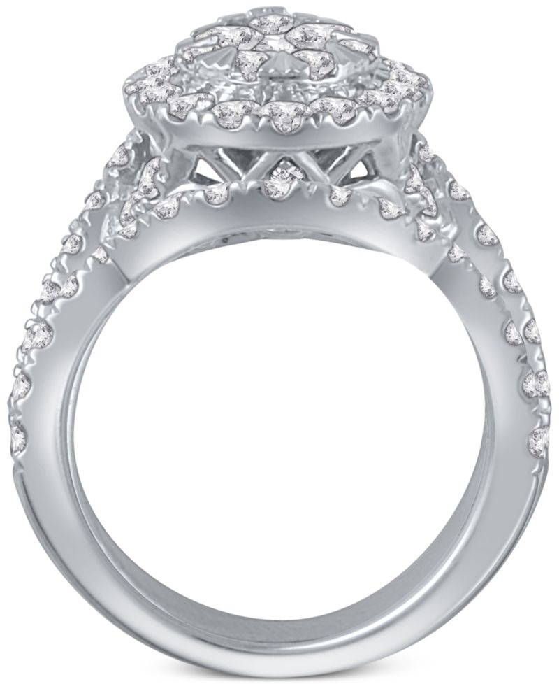 3-Pc. Diamond Pear Cluster Bridal Set (2 ct. t.w.) in 14k White Gold