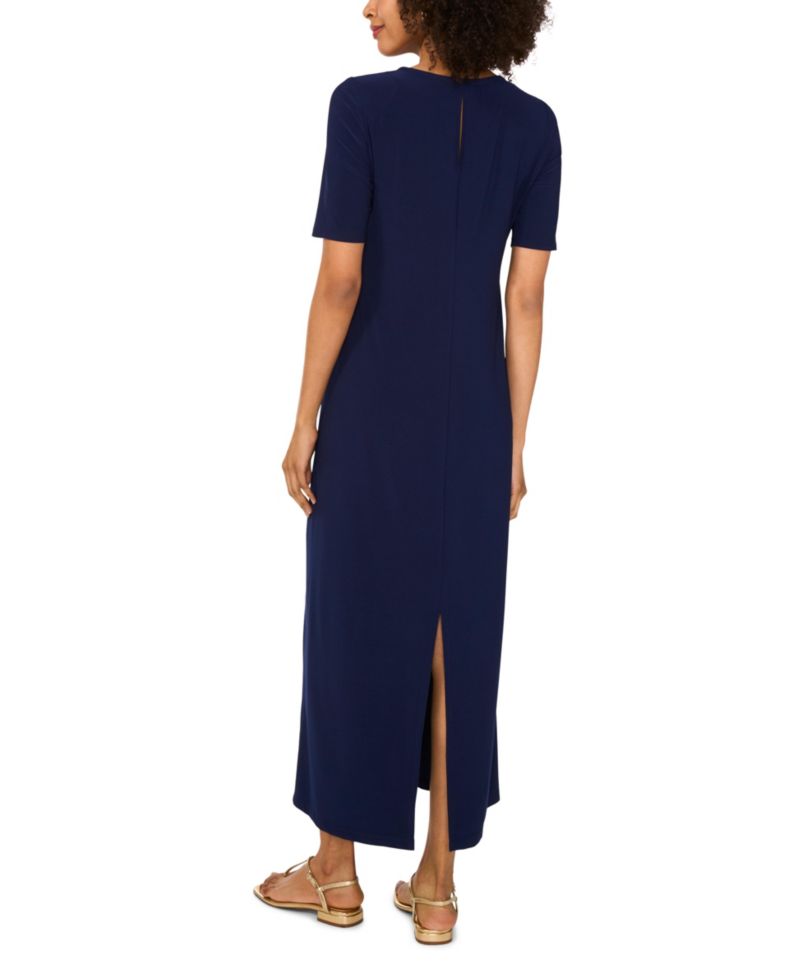 Women's Elbow-Sleeve Maxi Dress