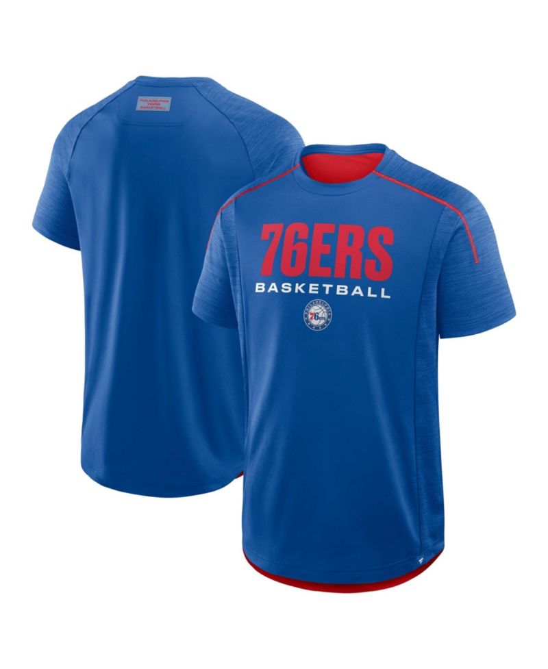 Men's Royal Philadelphia 76ers Inbound Pass Play Practice T-Shirt