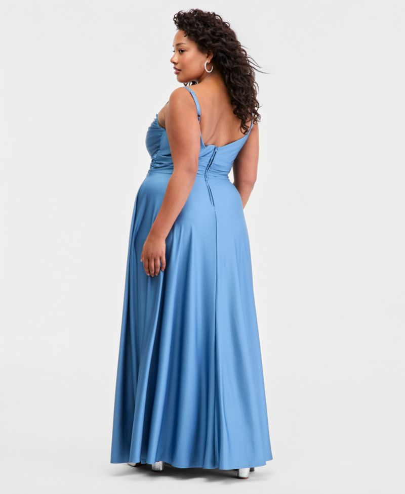 Trendy Plus Size Notched V-Neck Sleeveless Maxi Dress