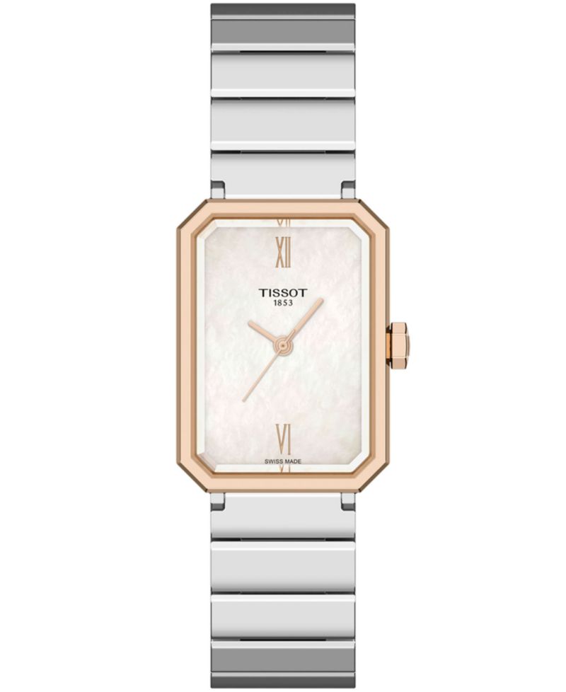 Women's Rectangular Silver Stainless Steel Watch 21.8mm