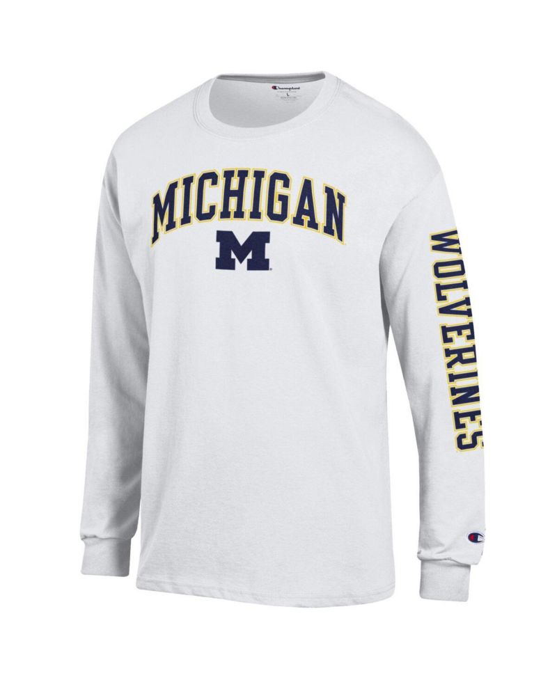 Men's Maize Michigan Wolverines Arch Over Logo 2-Hit Long Sleeve T-Shirt
