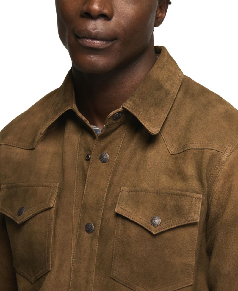 Men's Suede Western Shirt Jacket