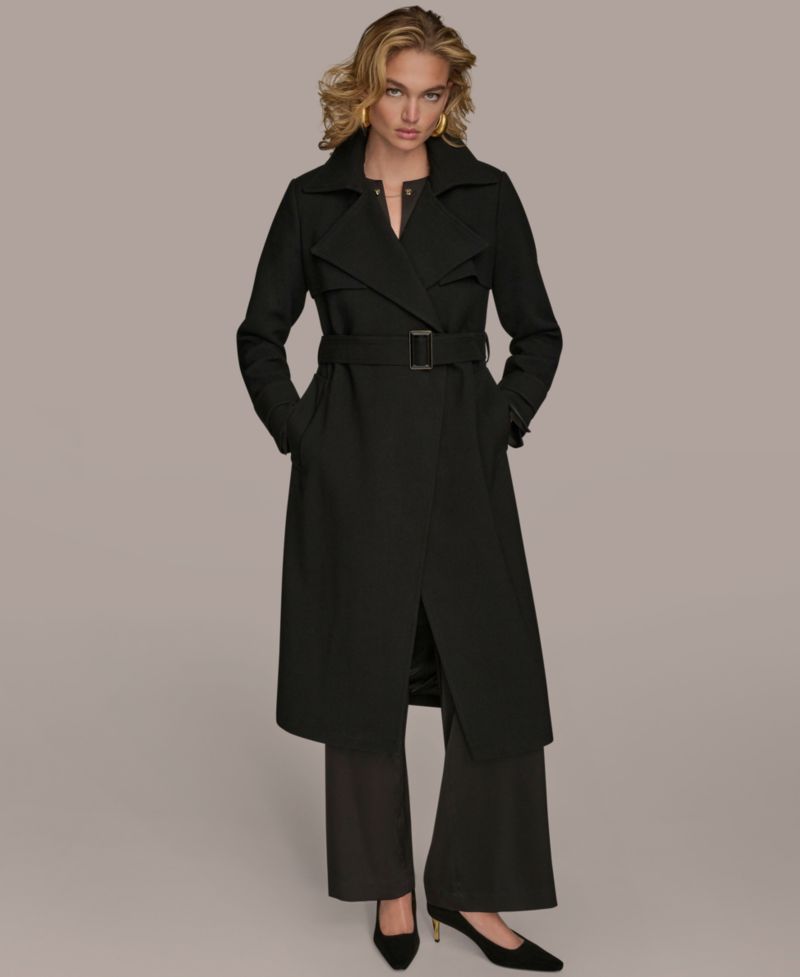 Women's Belted Notched-Collar Trench Coat