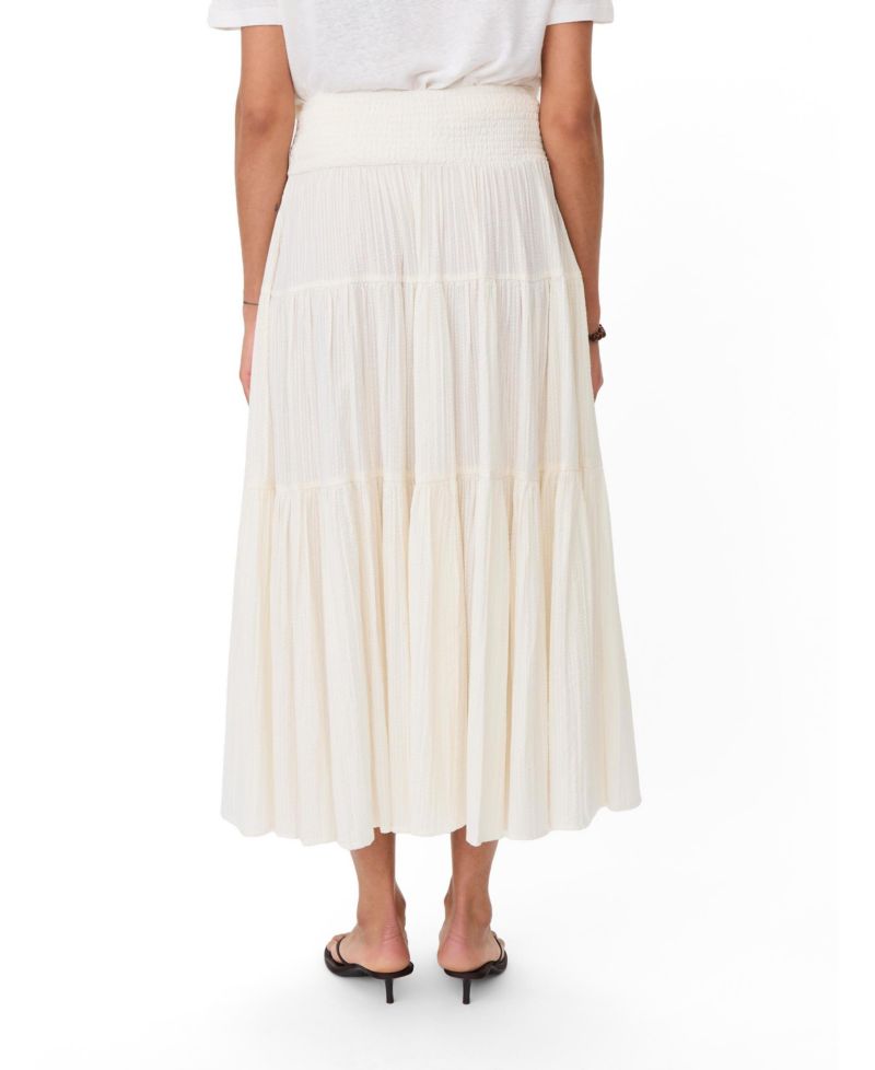 Women's Smocked Waist Tiered Midi Skirt