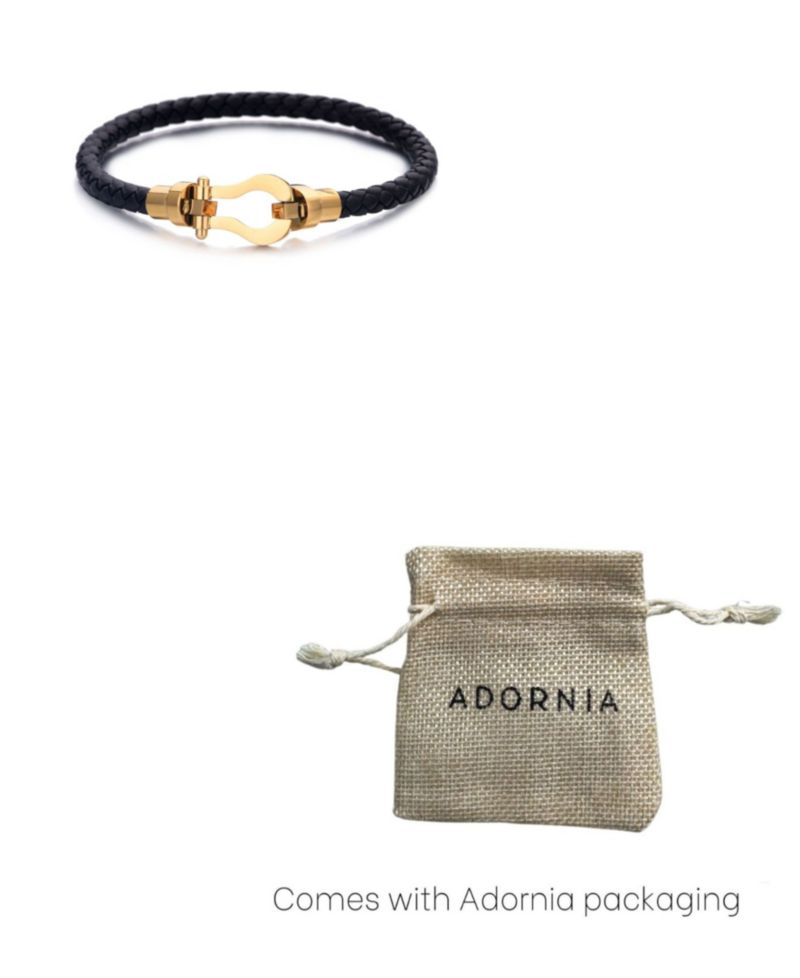Tarnish Resistant Gold Magnetic Leather Bracelet
