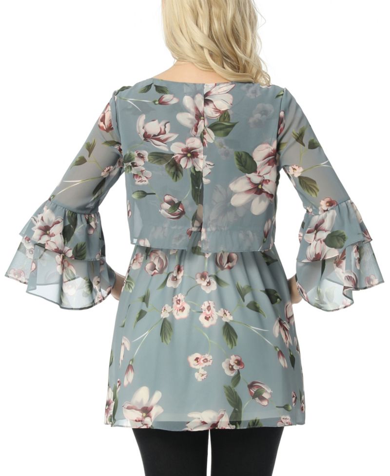 Women's Floral Print Chiffon Nursing Blouse