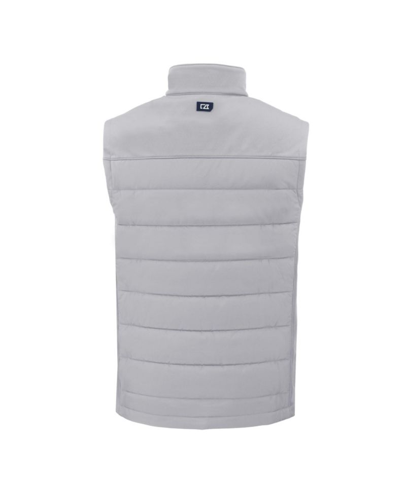 Men's Gray New York Yankees Evoke Hybrid Eco Softshell Full-Zip Vest