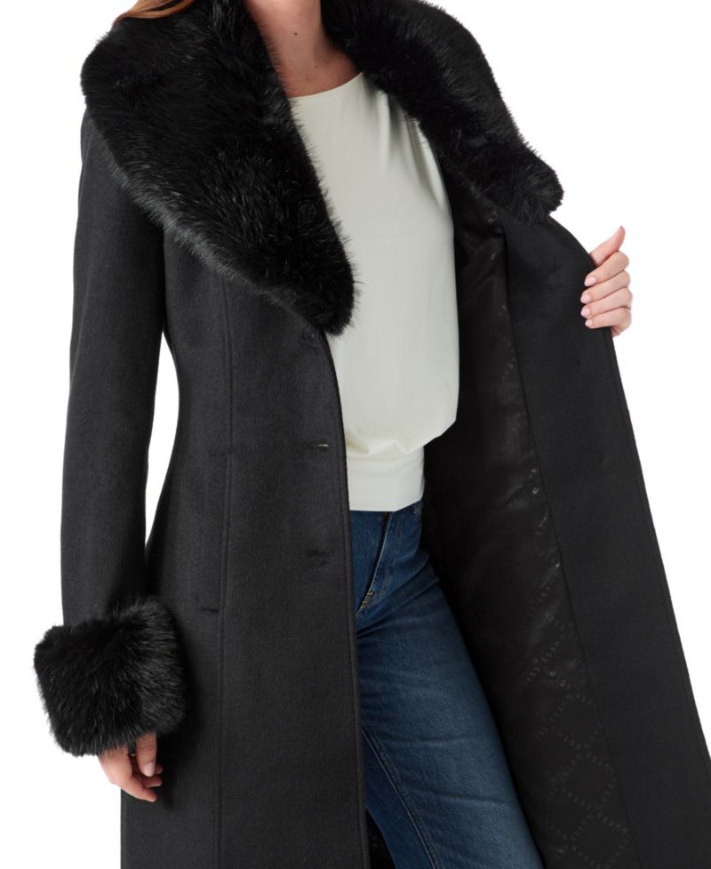 Women's Faux-Fur Trimmed Coat