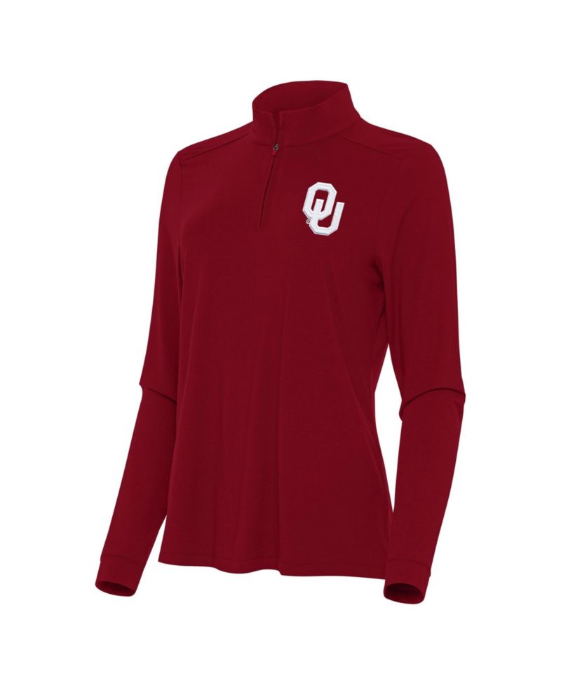 Women's Crimson Oklahoma Sooners Intent Quarter-Zip Top