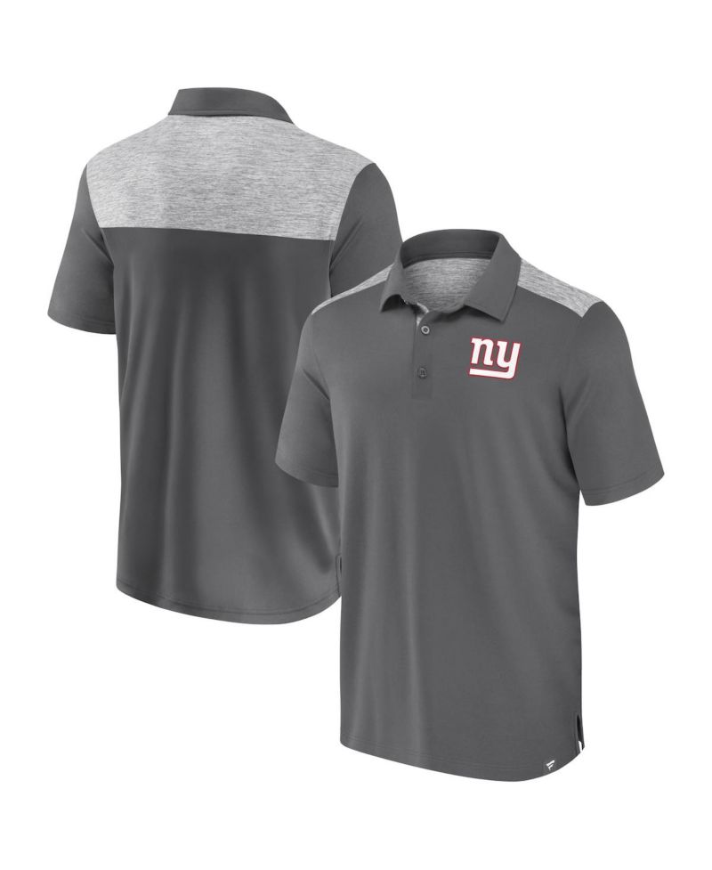 Men's Gray New York Giants Long Shot Polo Shirt