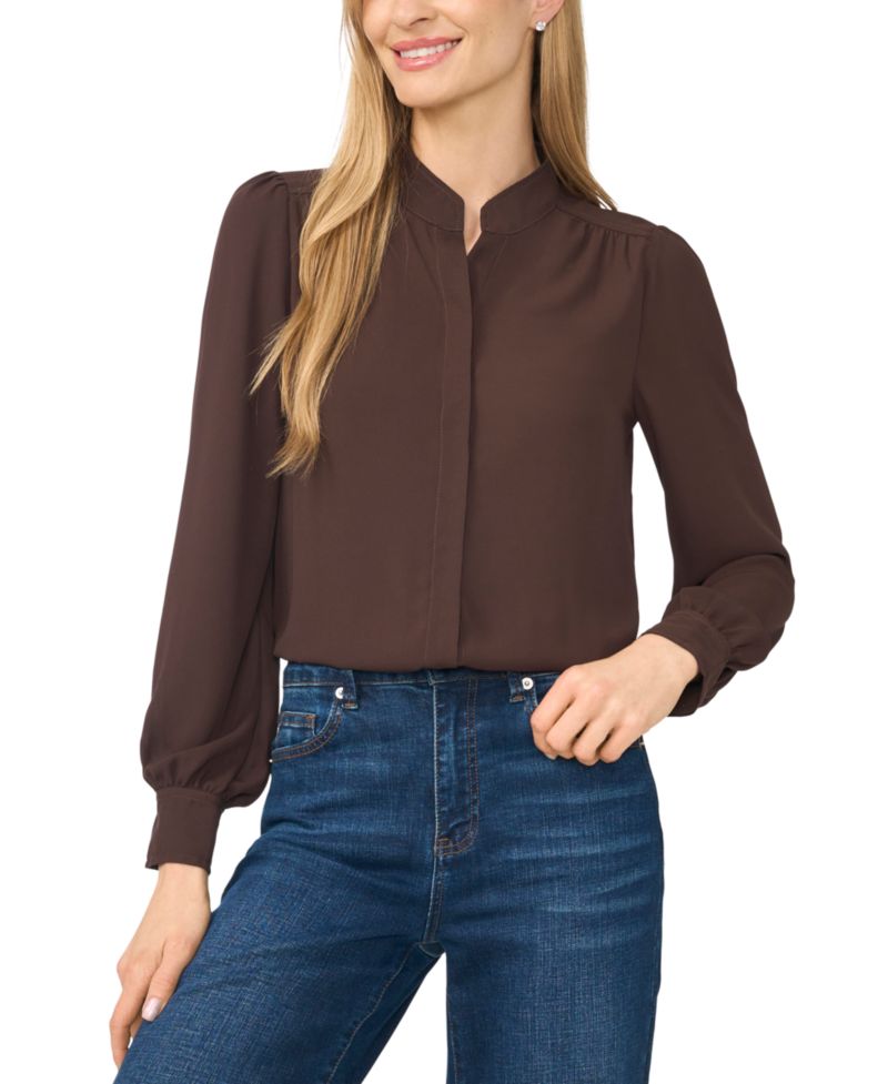 Women's Stand-Collar Long-Sleeve Top