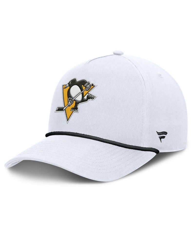 Men's White Pittsburgh Penguins Rope A-Frame Adjustable Hat