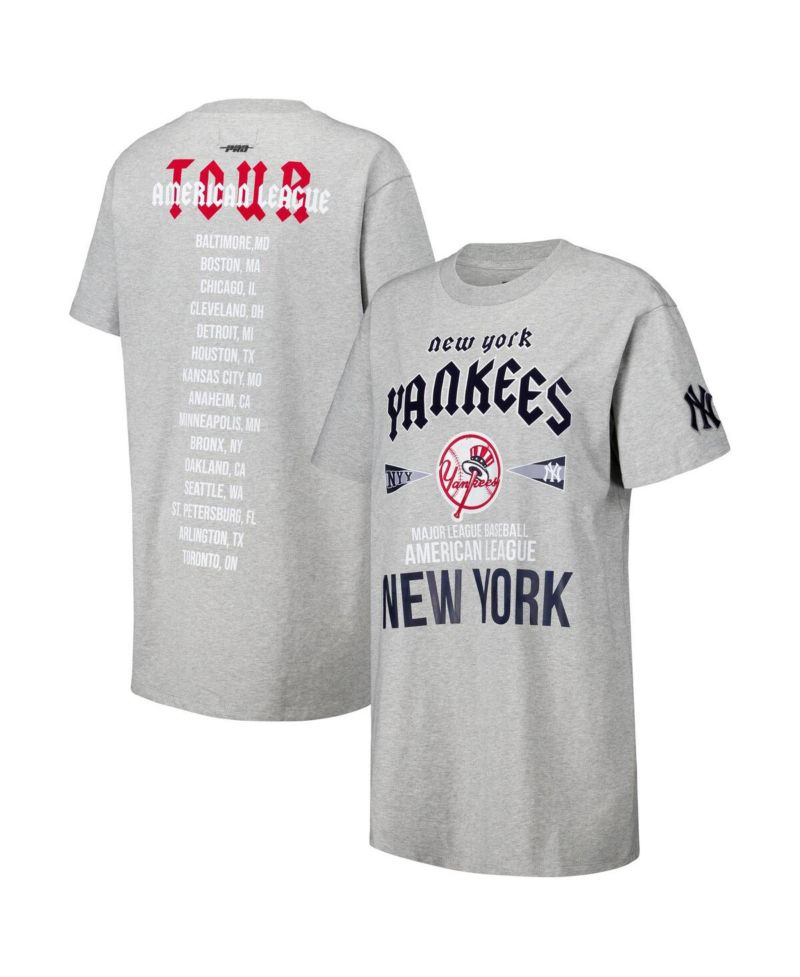 Women's Heather Gray New York Yankees Oversized City Tour T-Shirt Dress