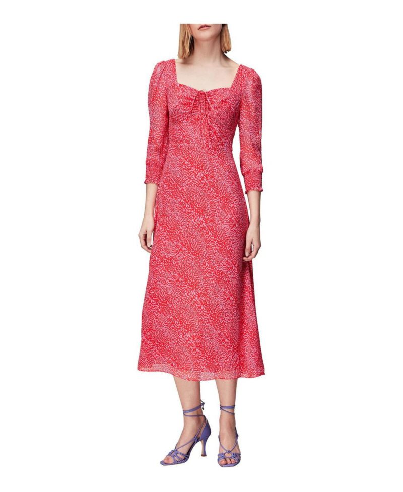 Women's Diagonal Leopard Midi Dress