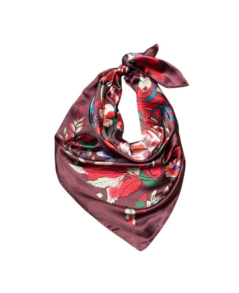 Floral Satin Square Scarf